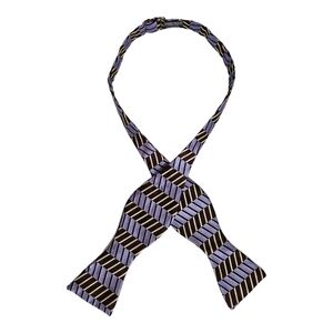 ROBERT TALBOTT Purple Geometric Silk LUXURY Self Bow Tie HANDMADE USA